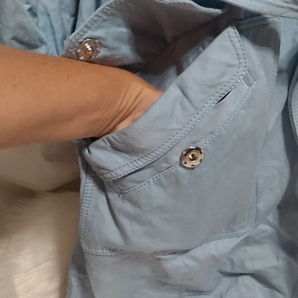 SALE! Worth New York Tiffany Blue Long Belted Jacket Sz.L Gently Worn - Picture 4 of 14